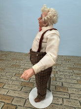 Load image into Gallery viewer, Dollhouse Miniature ~ Artisan Hand Sculpted Old Man With Suspenders Doll
