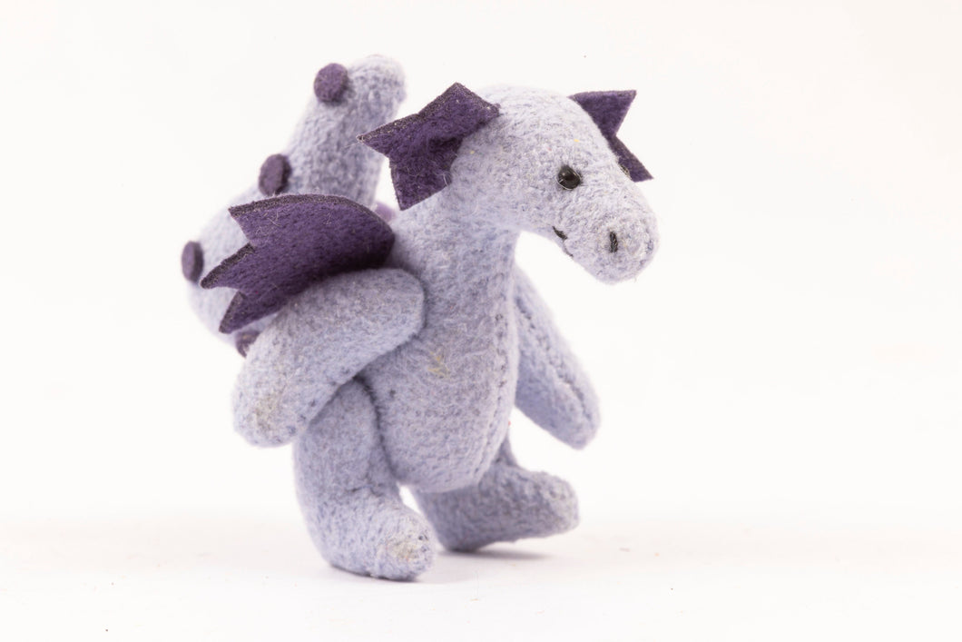 Dollhouse Miniature ~ Handmade Stuffed Toy Dinosaur - From Ursula Sauerberg Estate