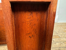 Load image into Gallery viewer, Vintage Artisan Signed 1982 Handmade Wooden 7 Drawer Desk With Green Leather Top
