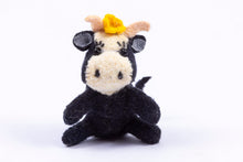 Load image into Gallery viewer, Dollhouse Miniature ~ Handmade Stuffed Animal Toy Cow - From Ursula Sauerberg Estate

