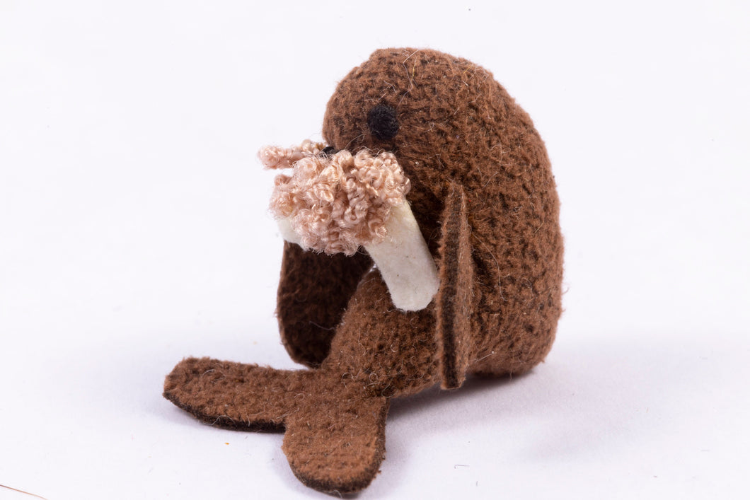 Dollhouse Miniature ~ Handmade Stuffed Animal Walrus - From Ursula Sauerberg Estate