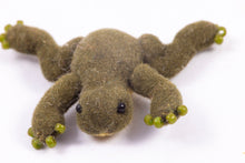 Load image into Gallery viewer, Dollhouse Miniature ~ Handmade Stuffed Animal Frog with Legs Spread Out- From Ursula Sauerberg Estate
