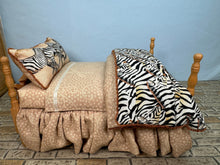 Load image into Gallery viewer, Dollhouse Miniature ~ Signed Artisan Handmade Decorated Zebra Bed 2
