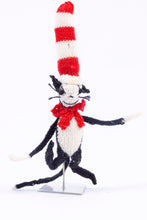Load image into Gallery viewer, Dollhouse Miniature ~ Handmade Crocheted Cat in the Hat - From Ursula Sauerberg Estate
