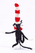 Load image into Gallery viewer, Dollhouse Miniature ~ Handmade Crocheted Cat in the Hat - From Ursula Sauerberg Estate

