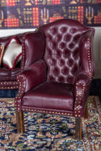 Load image into Gallery viewer, Dollhouse Miniature ~ Handmade Leather Wing Back Chair by Joan Ince - Lee Lefkowitz
