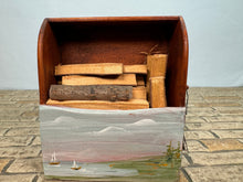 Load image into Gallery viewer, Vintage 1976 Artisan George Hoffman Signed OOAK Handpainted Firewood Chest
