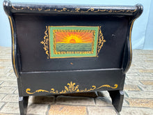 Load image into Gallery viewer, Dollhouse Miniature ~ Artisan Handmade Hand Painted Sleigh Bed With Handmade Matress
