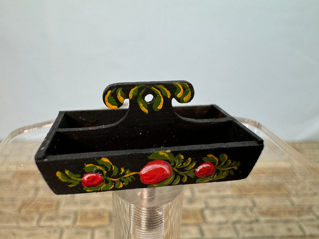 Dollhouse Miniature ~ Artisan Mary Grady O'Brien 2017 Painted Cutlery Box