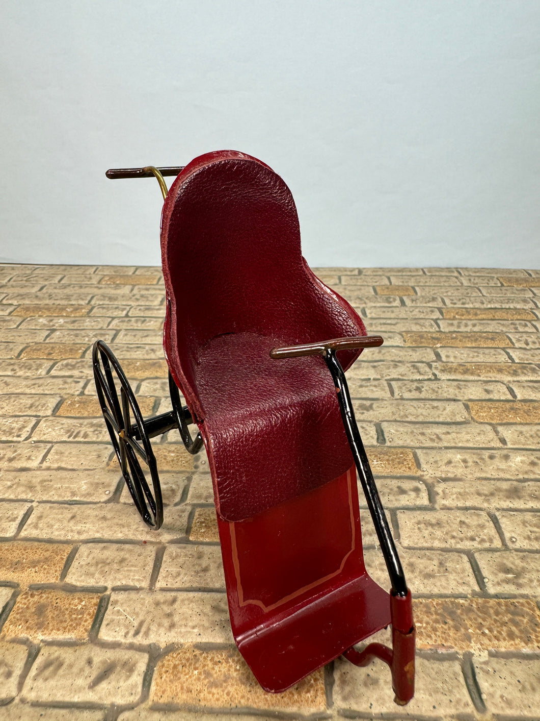 Dollhouse Miniature ~ Vintage Artisan CYR Handmade Metal Stroller / Carriage Made In England