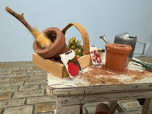 Load image into Gallery viewer, Dollhouse Miniature ~ Artisan Handmade Decorated Gardening Table
