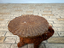 Load image into Gallery viewer, Dollhouse Miniature ~ Artisan Handmade Elephant Wicker Table Signed
