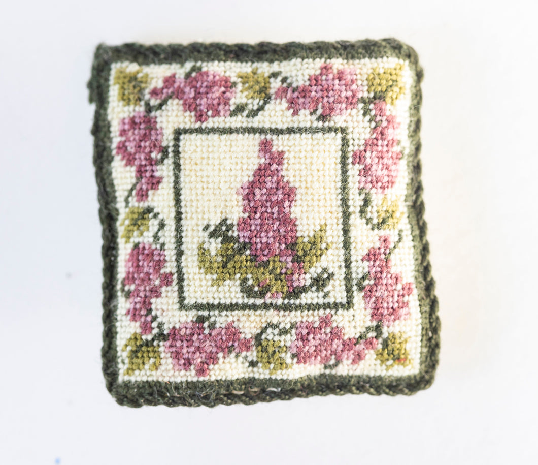 Needlepoint Pillow with Grapes Design - Ursula Sauerberg Estate