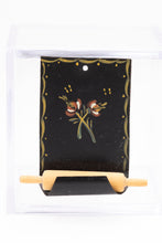 Load image into Gallery viewer, Dollhouse Miniature ~ Hand Painted Black Metal Rolling Pin Holder
