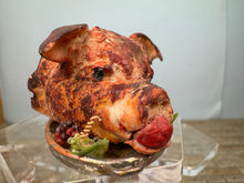 Load image into Gallery viewer, Dollhouse Miniature ~ IGMA Artisan Janet Uyetake Handmade Stuffed Pig Head Roast

