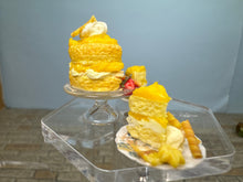 Load image into Gallery viewer, Dollhouse Miniature ~ IGMA Artisan Janet Uyetake Handmade 3 Piece Lemon Cake Dessert Set
