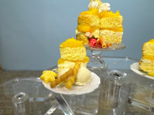 Load image into Gallery viewer, Dollhouse Miniature ~ IGMA Artisan Janet Uyetake Handmade 3 Piece Lemon Cake Dessert Set
