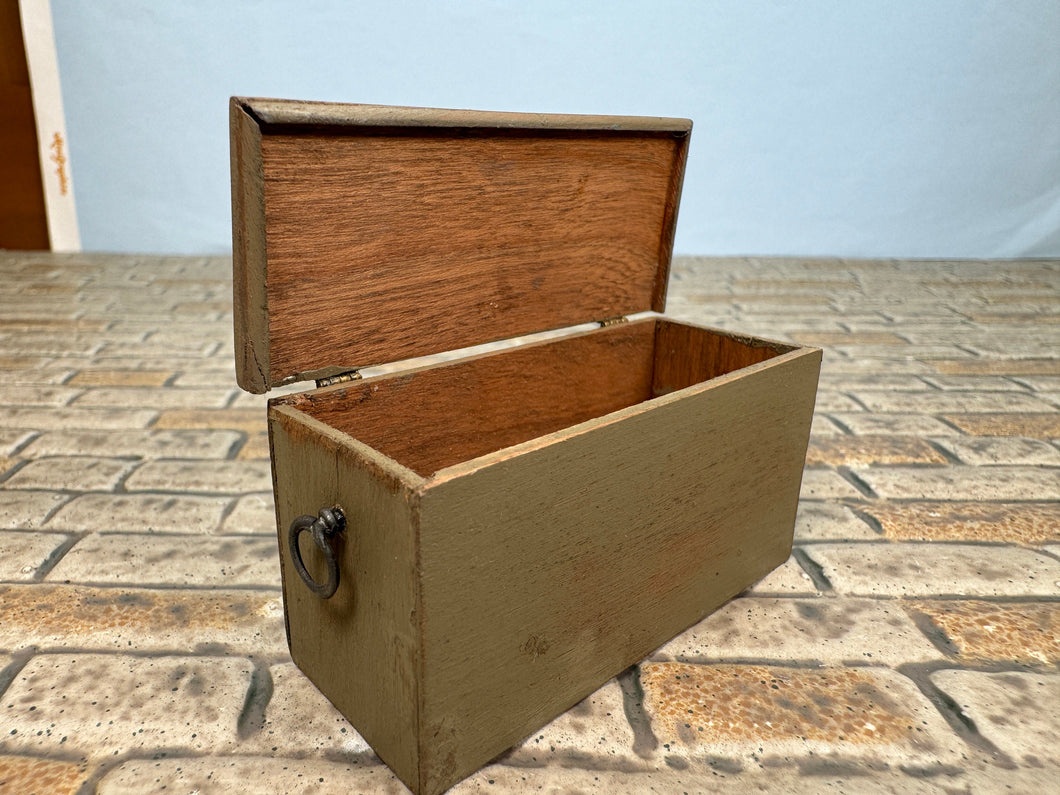 Dollhouse Miniature ~ Artisan Barbara Vajnar - Bubba's Signed Storage Chest With Handles