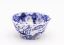 Load image into Gallery viewer, Dollhouse Miniature ~ Hand Made Pottery Blue and White Bowl by Jean Yingling
