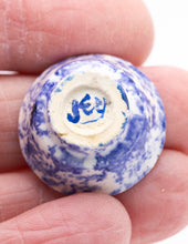 Load image into Gallery viewer, Dollhouse Miniature ~ Hand Made Pottery Blue and White Bowl by Jean Yingling
