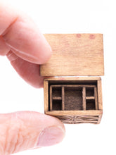 Load image into Gallery viewer, Dollhouse Miniature ~ Hand Made Carved Wooden Box
