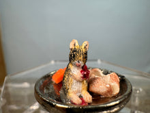 Load image into Gallery viewer, Dollhouse Miniature ~ Artisan Handmade Mouse Eating Cherries &amp; Cheese Tray
