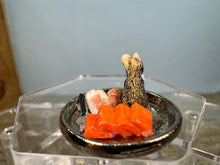 Load image into Gallery viewer, Dollhouse Miniature ~ Artisan Handmade Mouse Eating Cherries &amp; Cheese Tray
