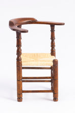 Load image into Gallery viewer, Dollhouse Miniature ~ George Hoffman Curved Back Chair - Handmade with Rush Seat

