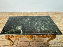 Load image into Gallery viewer, Dollhouse Miniature ~ John Hodgson Handmade Green Marble Gold Claw Foot Table
