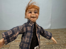 Load image into Gallery viewer, Dollhouse Miniature ~ Artisan Hand Sculpted Barefoot Boy Red Hair

