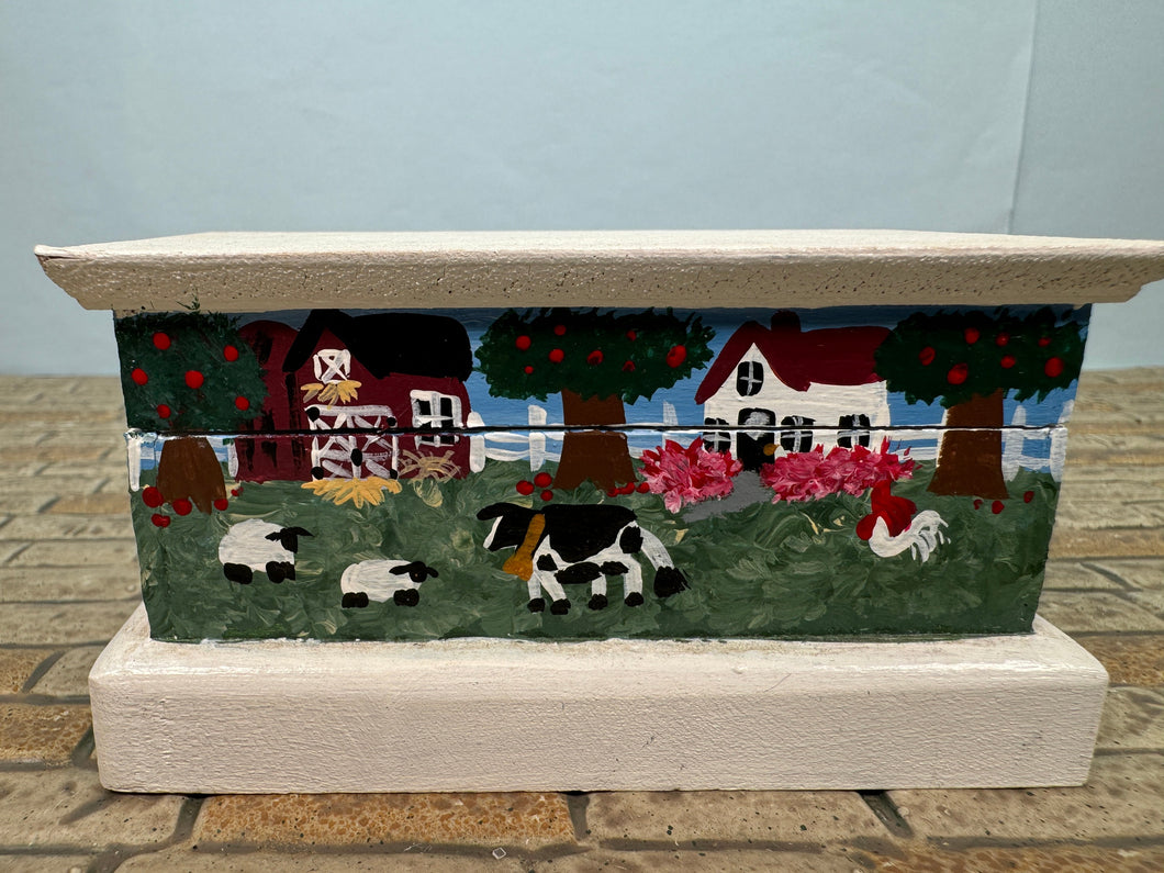Dollhouse Miniature ~ Artisan Handmade Hand Painted Farm Storage Chest