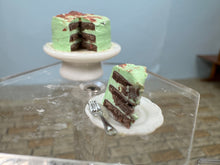 Load image into Gallery viewer, Dollhouse Miniature ~ Artisan Handmade Signed Mint Chocolate Cake
