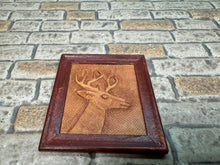 Load image into Gallery viewer, Vintage 1981 Artisan Signed Handmade Punched Leather Deer Artwork
