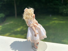 Load image into Gallery viewer, IGMA Artisan Betsy Rouse Porcelain Blonde Little Girl Doll in White Dress
