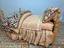 Load image into Gallery viewer, Dollhouse Miniature ~ Signed Artisan Handmade Decorated Zebra Bed 2
