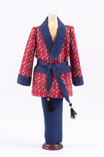 Load image into Gallery viewer, Dollhouse Miniature ~ Artisan Made Men&#39;s Smoking Jacket Outfit on Stand
