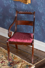 Load image into Gallery viewer, Dollhouse Miniature ~ David Booth Red Silk Fabric Empire Sofa - Lee Lefkowitz
