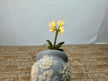 Load image into Gallery viewer, Dollhouse Miniature ~ Artisan Flowers In Vince Stapleton Handmade Wedgewood Pot
