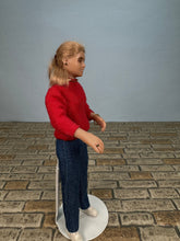 Load image into Gallery viewer, Dollhouse Miniature ~ Artisan Handmade Hand Sculpted Modern Woman Doll Wearing Gold Jewelry &amp; White Sneakers

