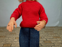 Load image into Gallery viewer, Dollhouse Miniature ~ Artisan Handmade Hand Sculpted Modern Woman Doll Wearing Gold Jewelry &amp; White Sneakers
