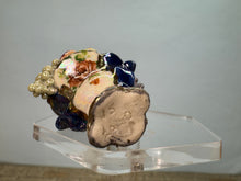 Load image into Gallery viewer, Dollhouse Miniature ~ Artisan Vince Stapleton Handmade Blue Porcelain Fruit Bowl
