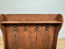 Load image into Gallery viewer, Dollhouse Miniature ~ Artisan Handmade Entryway Bench With Drawer, Coat Hanger Shelf &amp; Hooks
