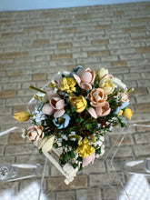 Load image into Gallery viewer, Dollhouse Miniature ~ Vintage David Krupick Handmade Wooden Hand Painted Flower Cart
