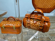 Load image into Gallery viewer, Dollhouse Miniature ~  Artisan Signed Handmade 7 Piece Leather Luggage Set
