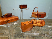 Load image into Gallery viewer, Dollhouse Miniature ~  Artisan Signed Handmade 7 Piece Leather Luggage Set

