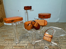 Load image into Gallery viewer, Dollhouse Miniature ~  Artisan Signed Handmade 7 Piece Leather Luggage Set
