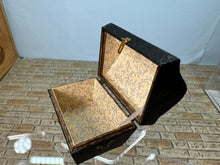 Load image into Gallery viewer, Dollhouse Miniature ~ Artisan Signed Handmade Black Leather Chest
