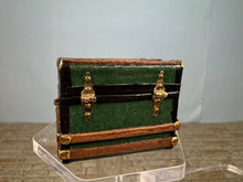 Load image into Gallery viewer, Dollhouse Miniature ~ Artisan Signed Handmade Green Chest
