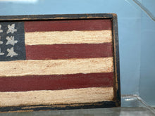 Load image into Gallery viewer, Dollhouse Miniature ~ Artisan Bearly Big Enough Signed American Flag Colonial Painting
