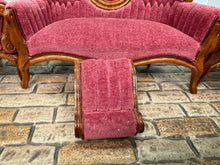 Load image into Gallery viewer, Dollhouse Miniature ~ Vintage Artisan Pat Leonetta Handmade Victorian 4 Piece Sofa &amp; Chair Set
